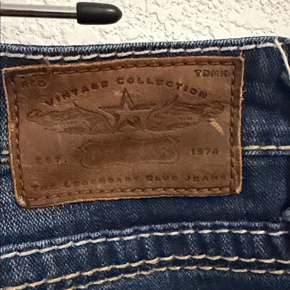 Big Star Maddie Dark Blue Distressed Denim Jeans Size 32 - Picture 6 of 10